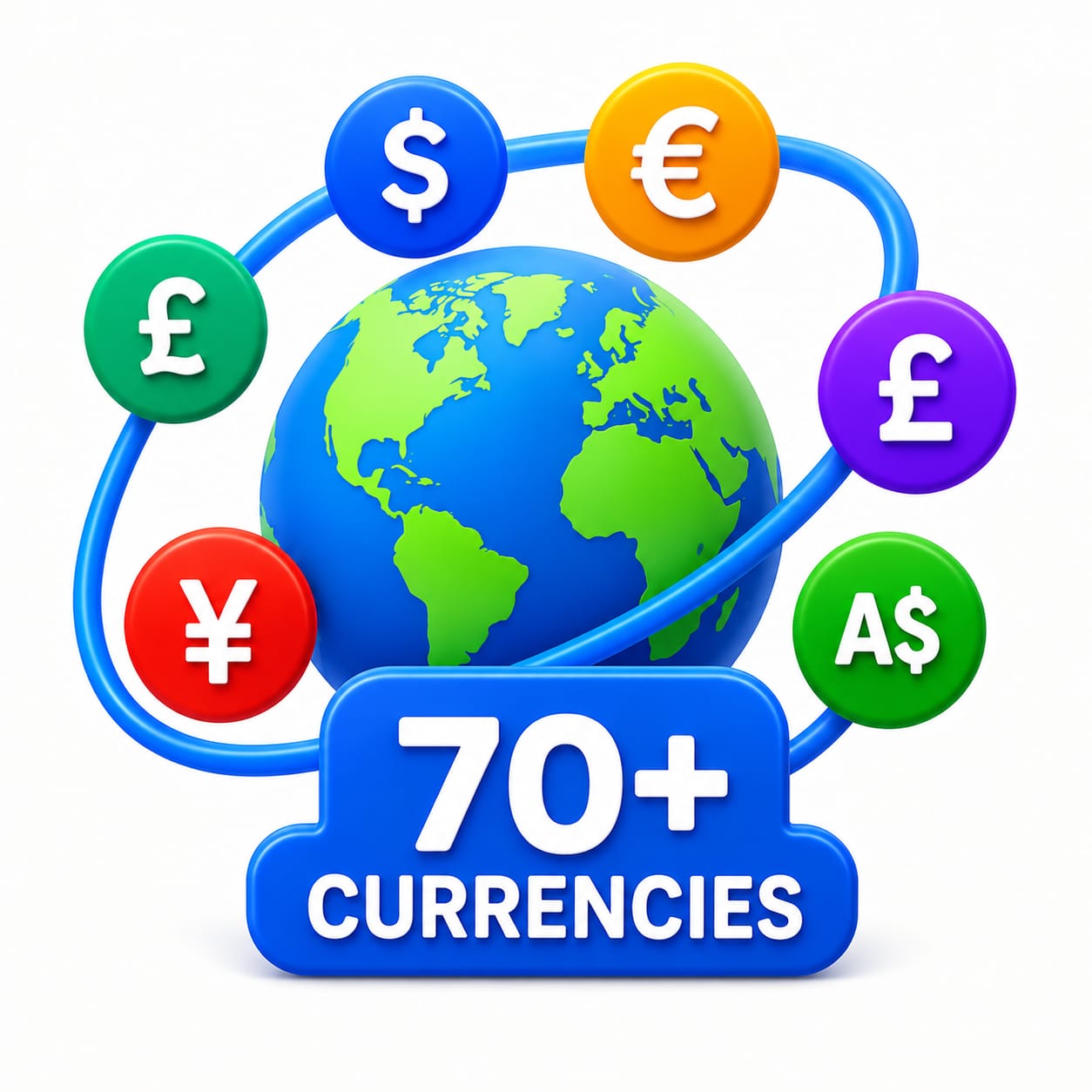 70+ Foreign Currencies